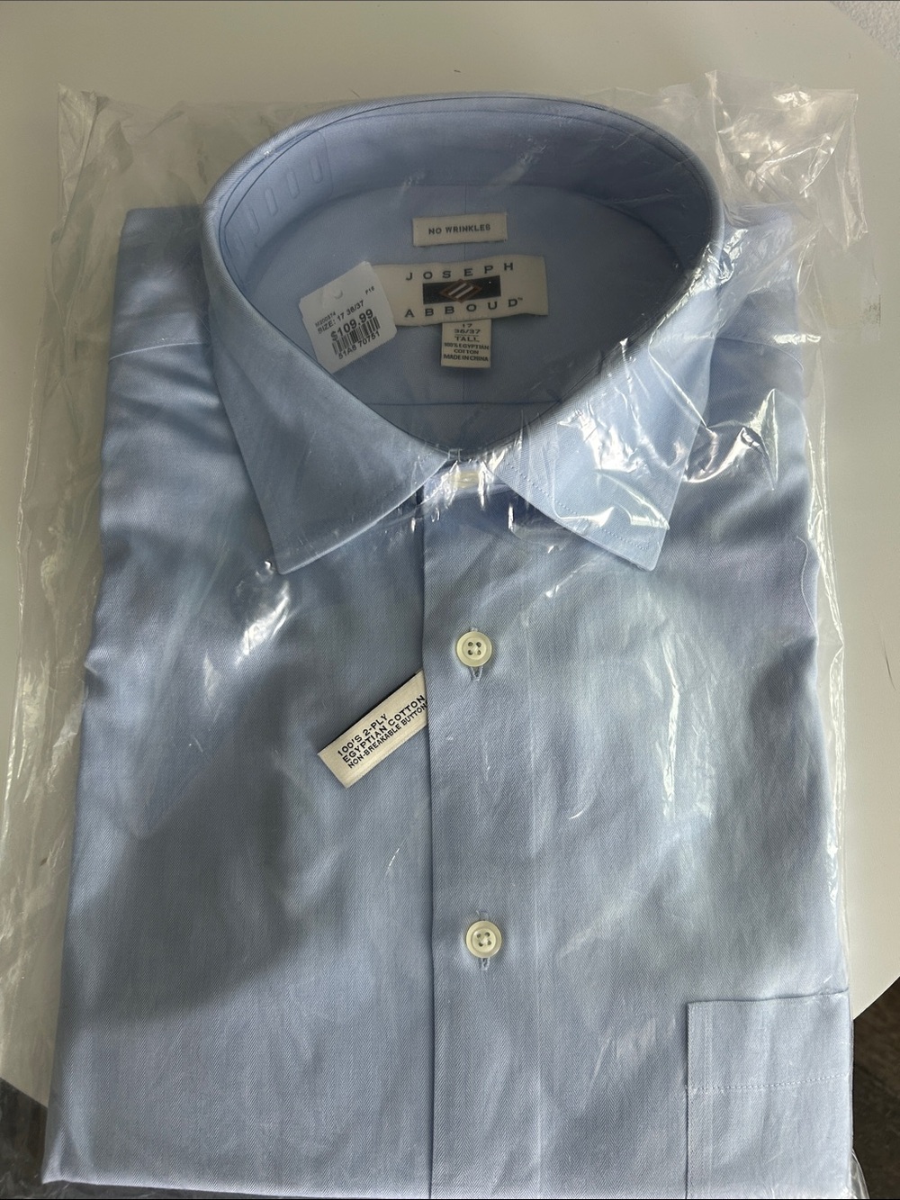 Joseph Abboud Pale Blue Dress Shirt with Spread Collar